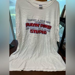 3XL white poker t shirt